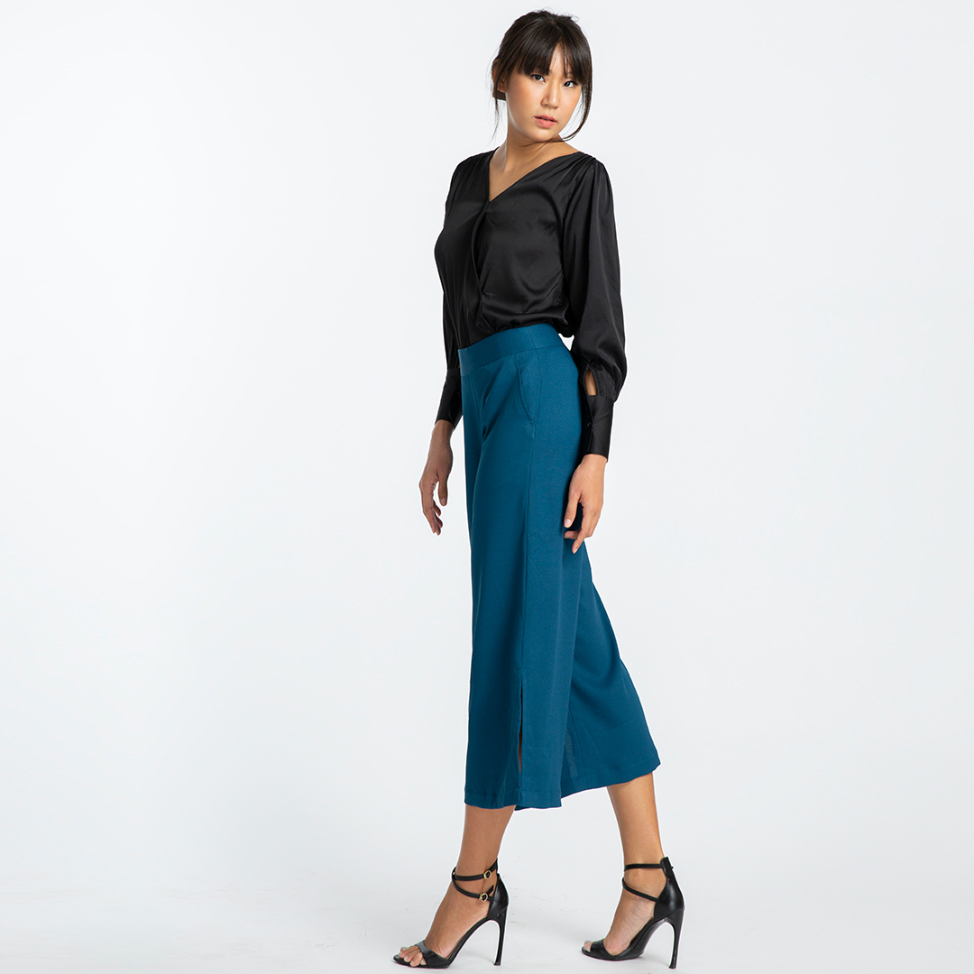 Quần Lửng Ống Rộng Quần Culottes Thời trang thiết kế Hity PAN044 Culottes (Xanh Indigo)