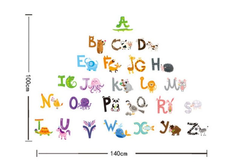 Decal dán tường Chữ cái hình thú - HP346