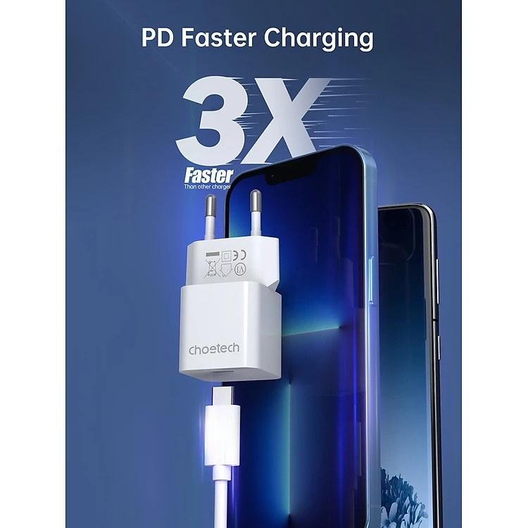 Bộ Sạc Nhanh Mini PD20W GAN USB-C Chotech mã PD5010-EU (HÀNG CHÍNH HÃNG)