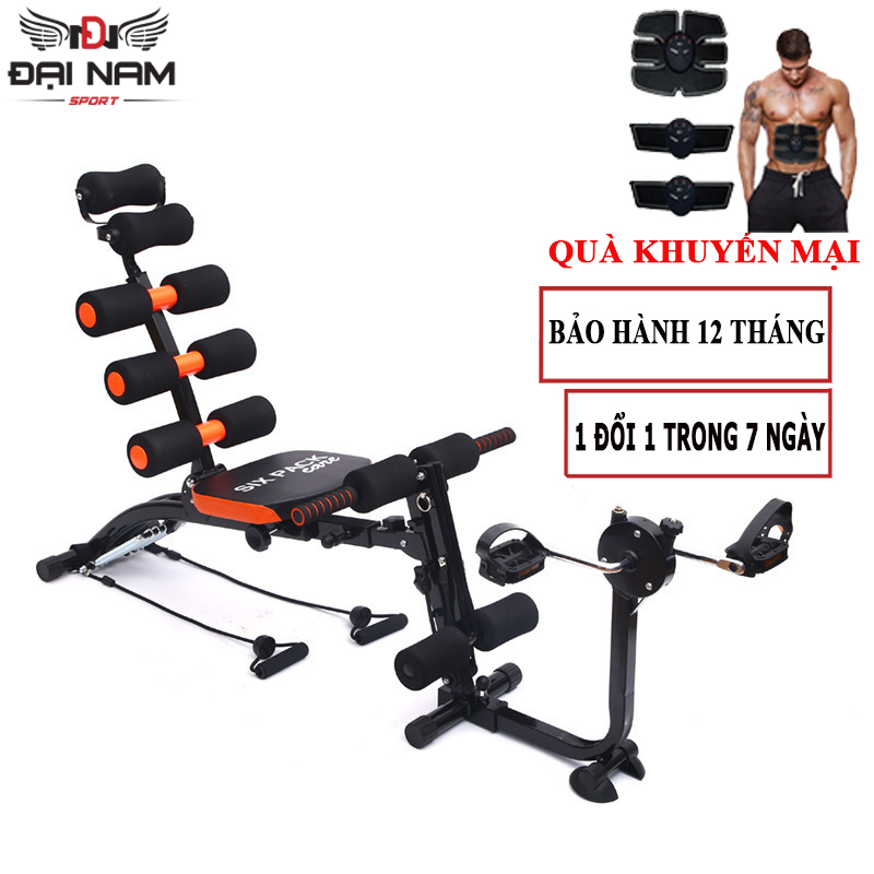 Máy Tập Cơ Bụng Đa Năng 6 Chức Năng Six Pack Care Đạp Xe Tập Giảm Mỡ Bụng Tại Nhà Đại Nam Sport + Kèm Máy Massage Chạy Pin