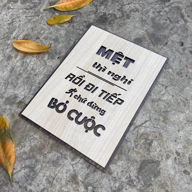 Tranh tạo động lực bằng Gỗ treo tường những câu nói slogan bất hủ ý nghĩa, Mẫu: VIAN24 .