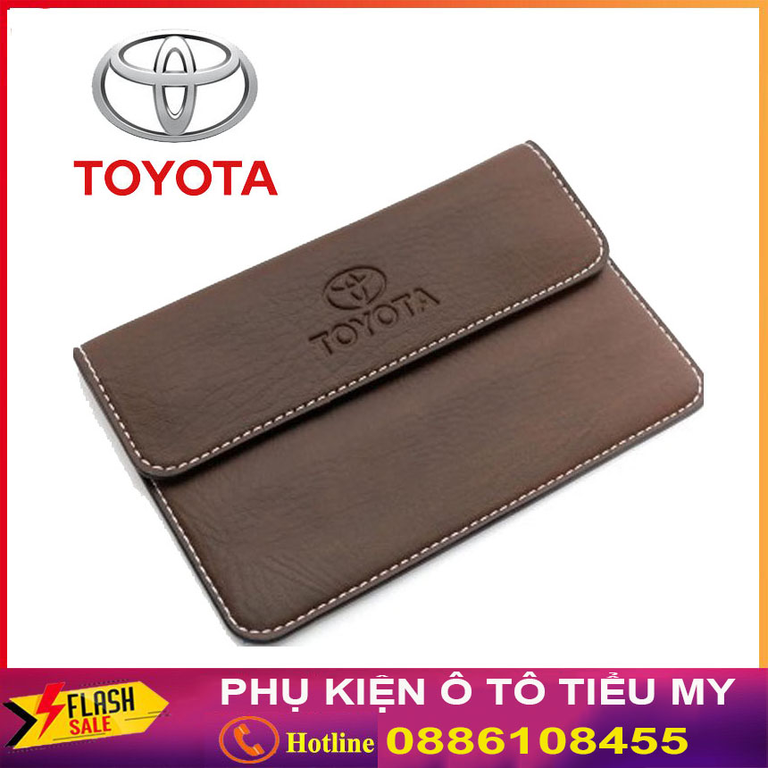 Ví Đựng Giấy Tờ Xe Giấy Đăng Kiểm Ô Tô Da Pu Cao Cấp Logo TOYOTA Đẹp, Thời Trang, Kích Thước Nhỏ Gọn