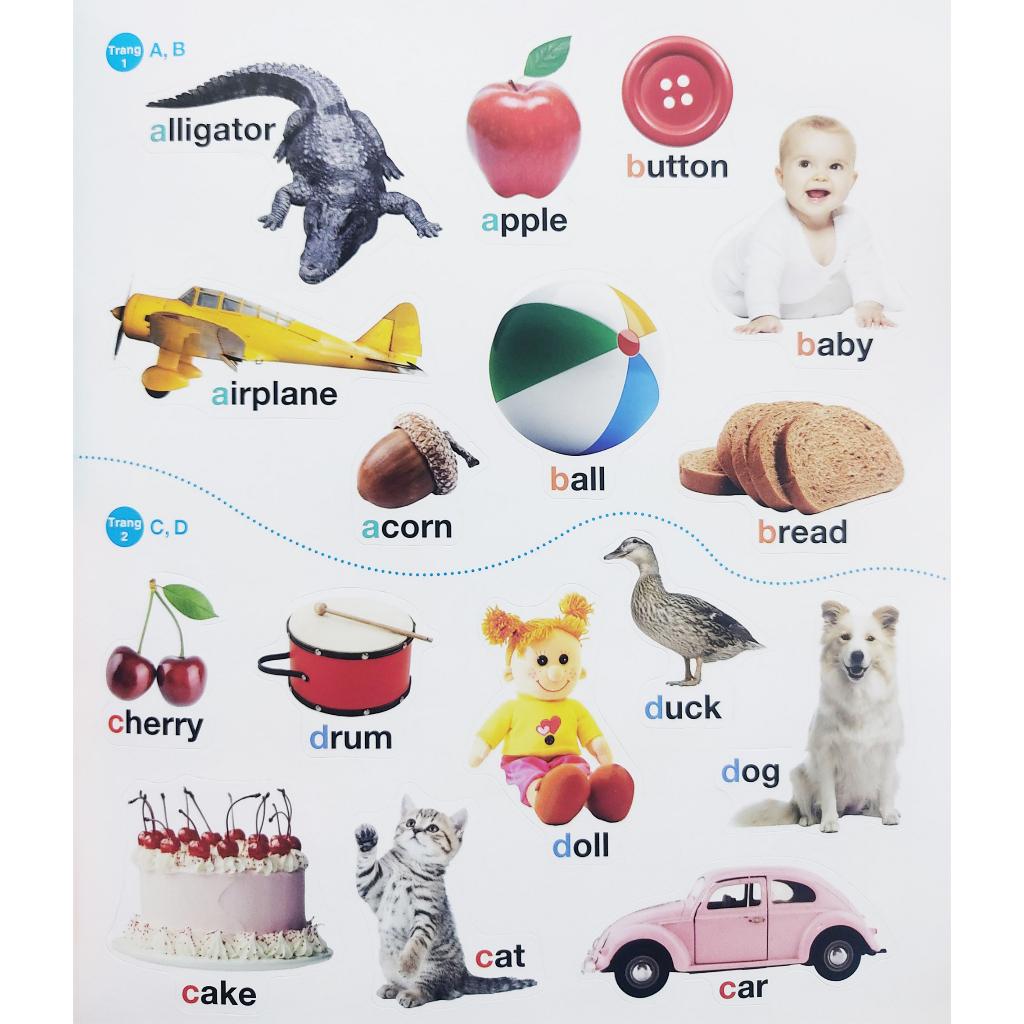 Bé vui học tiếng Anh cùng sticker - Bảng chữ cái Alphabet - Bản Quyền