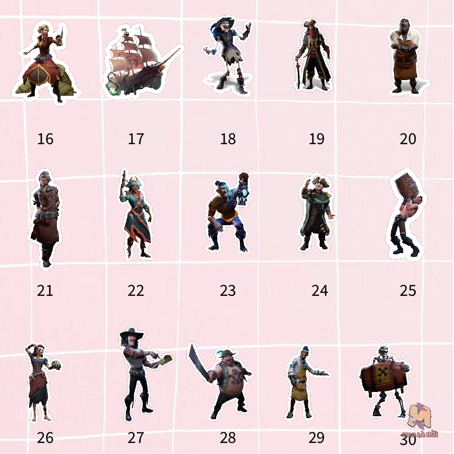 Miếng dán Stickers chủ đề Sea of thieves