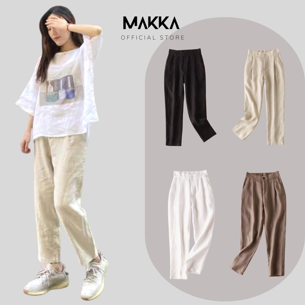 Quần baggy nữ khóa trước chun sau chất đũi nhật nhiều màu,
