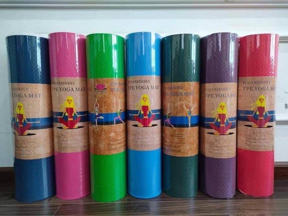Thảm Tập Yoga Định Tuyến và loại trơn TPE Chống Trượt 6mm và 8mm