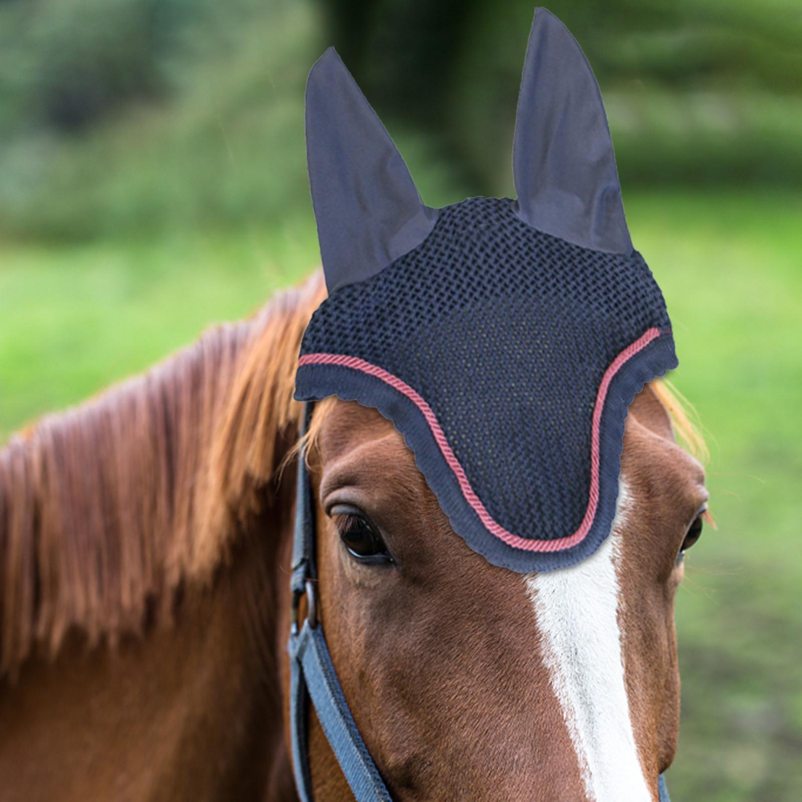 Horse Ears Fly Horse Ear Cover Horse Equipment Net Ear Protector Horse Riding Meshed Durable Lightweight Comfortable Soft