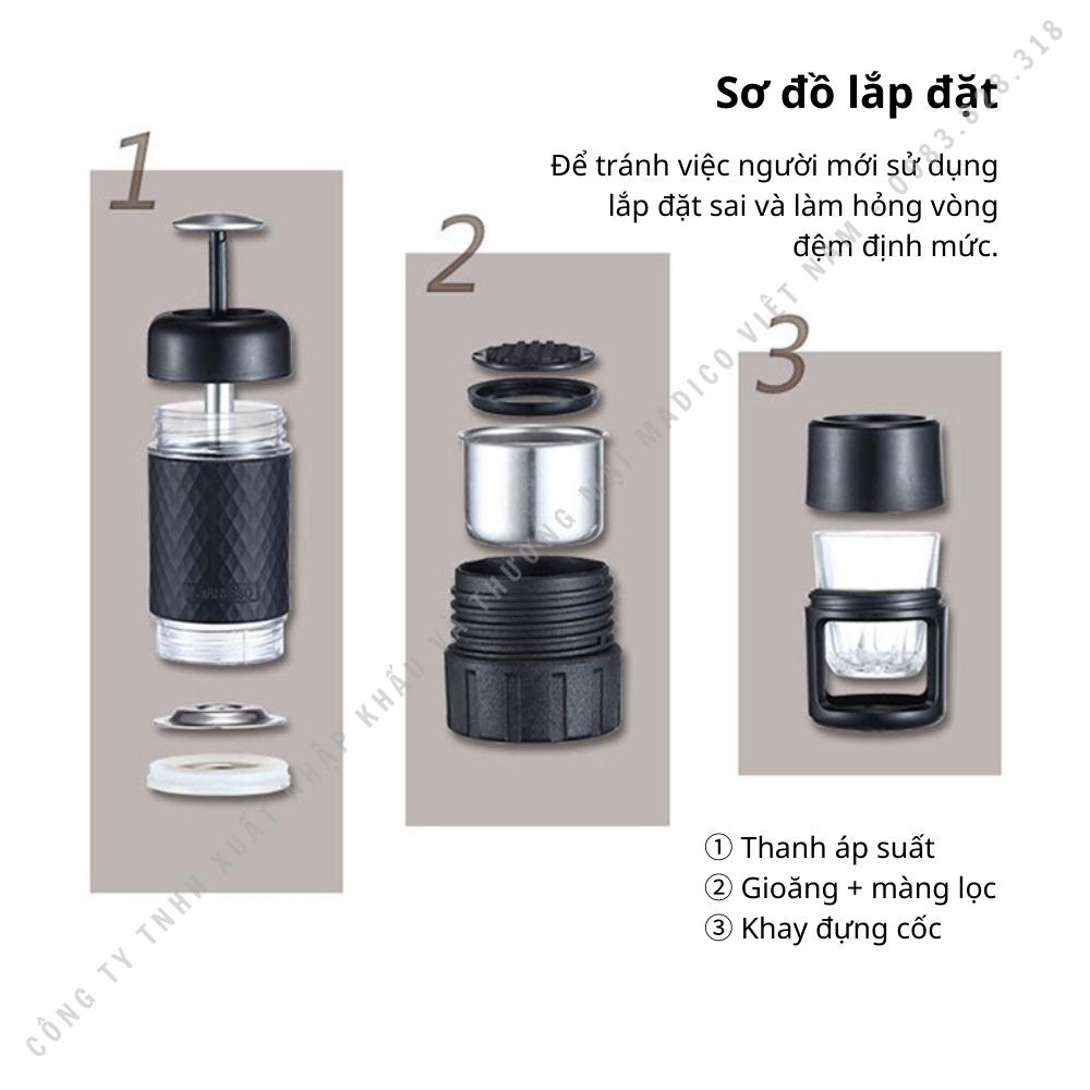 Máy pha cà phê cầm tay mini STARESSO SP-200 pha chế các loại espresso, capuchino, Bản mới nhất 2022 - Hàng nhập khẩu