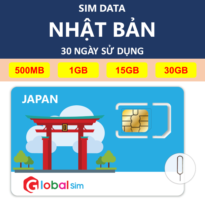 SIM 4G NHẬT BẢN 15GB 30 NGÀY