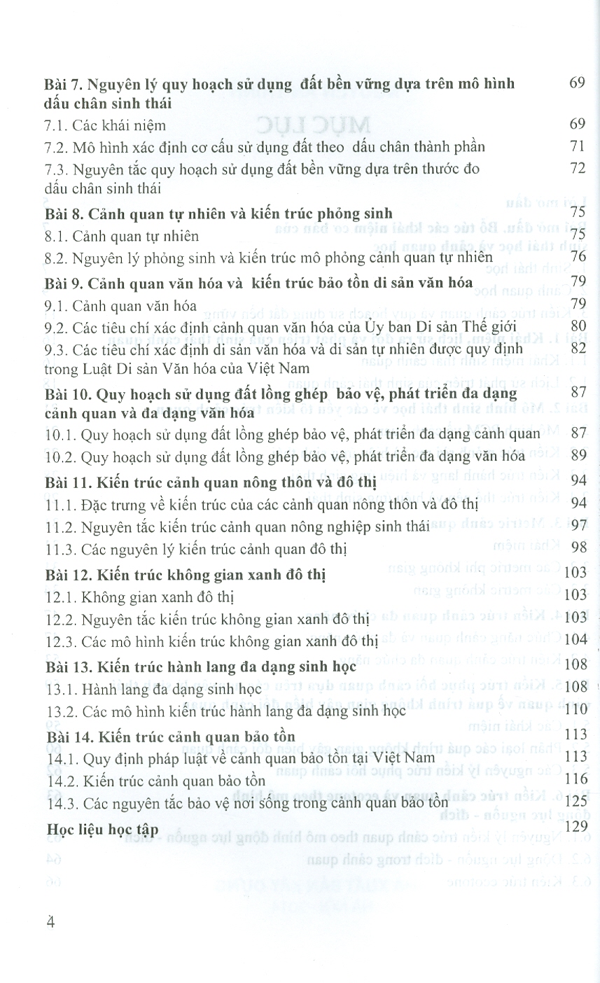 Cơ Sở Sinh Thái Cảnh Quan Trong Kiến Trúc Cảnh Quan Và Quy Hoạch Sử Dụng Đất Bền Vững