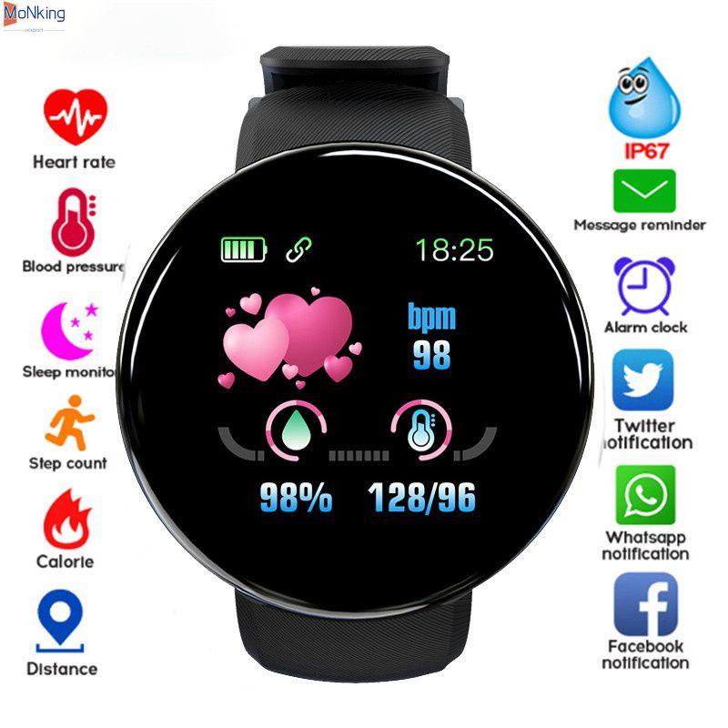 D18S Đồng Hồ Thông Minh Vòng Huyết Áp Đo Nhịp Tim Theo Dõi Sức Khỏe Đồng Hồ Thông Minh SmartWatch Android IOS Thời Trang Điện Tử Đồng Hồ ^ MK ^