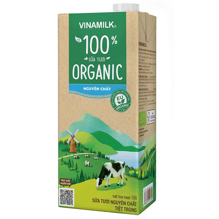 Thùng 48 Hộp Sữa Tươi Tiệt Trùng Vinamilk 100% Organic Nguyên chất (180ml)