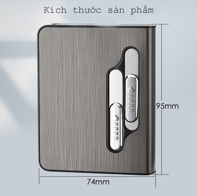 Hộp đựng thuốc la 10 điêu tích hợp bật lửa điện 4 tia plasma độc lạ sạc pin tiện lợi