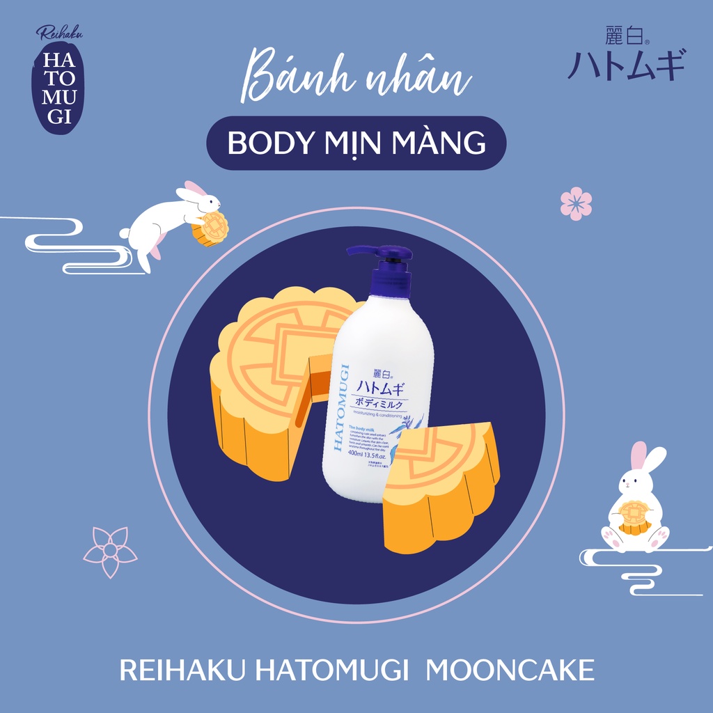 [REIHAKU HATOMUGI] Sữa Dưỡng Thể Làm Trắng Da, Cấp Ẩm Chuyên Sâu Body Milk (400ml)