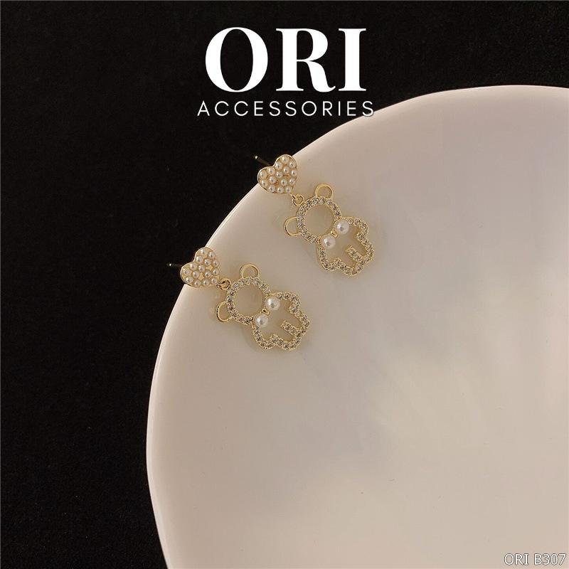Bông tai nữ hình gấu Teddy xinh xắn đáng yêu ORI ACCESSORIES B307