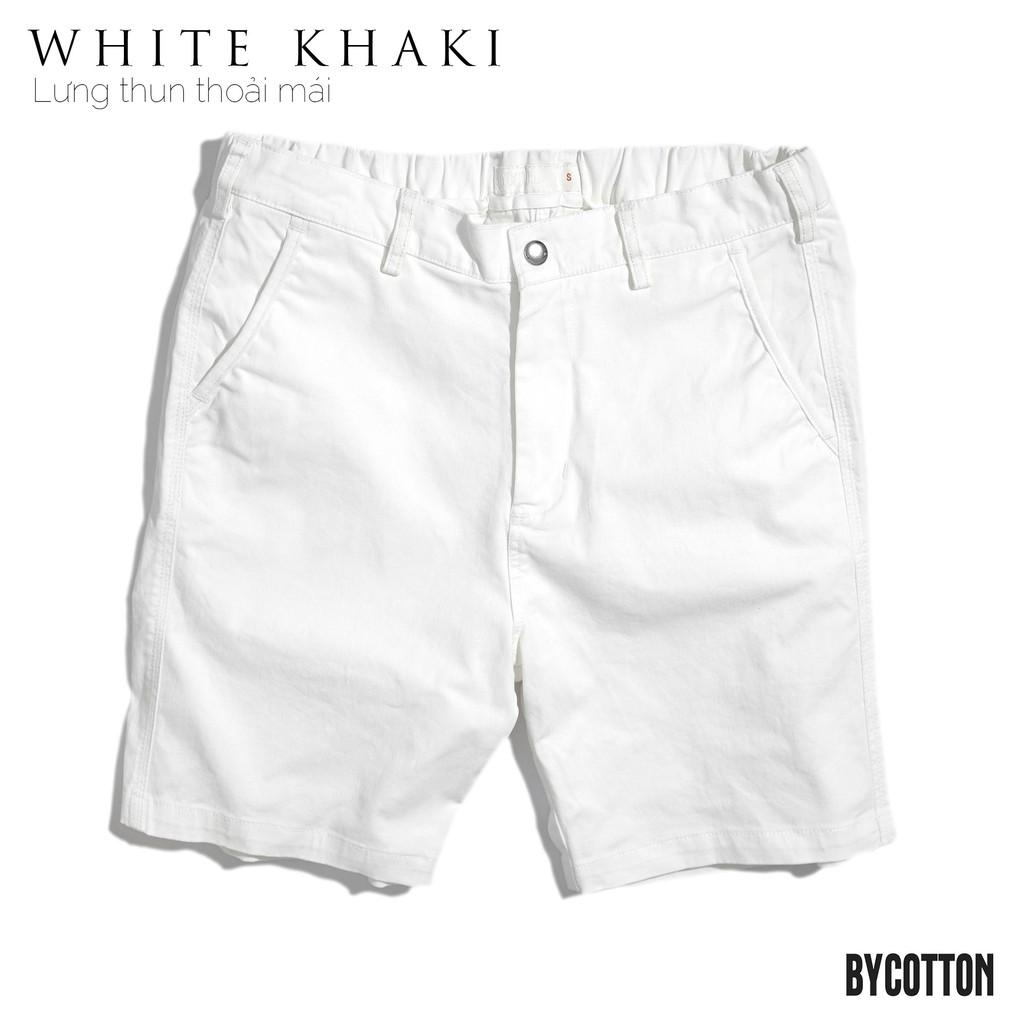 Quần Short Kaki Nam Màu Trắng BY COTTON White Khaki Shorts