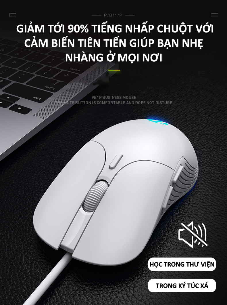 Chuột có dây INPHIC PB1P 6 nút với độ DPI lên đến 4800 phù hợp chơi game cho game thủ chuyên nghiệp, làm việc văn phòng, photoshop (MÀU ĐEN) - Hàng Chính Hãng