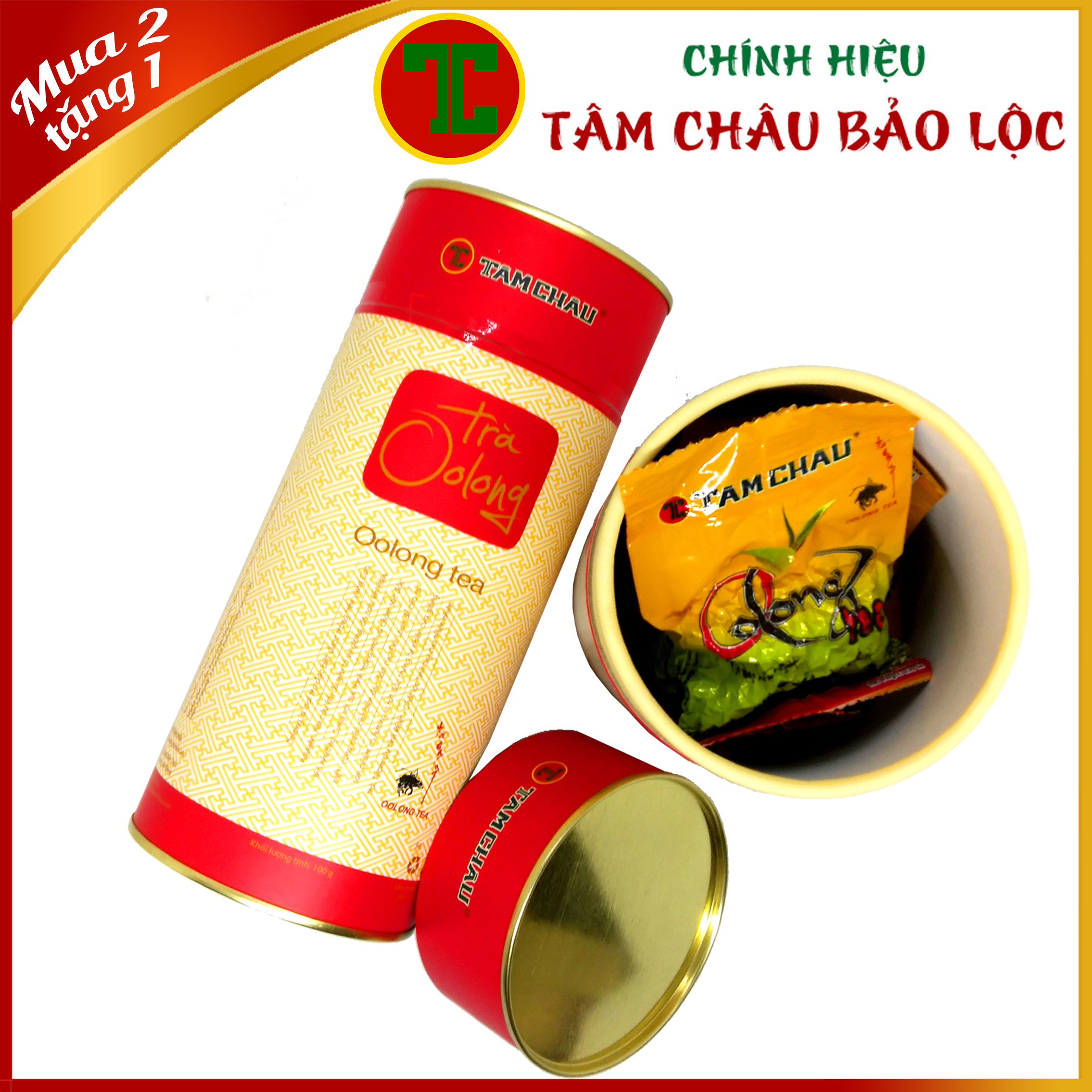 Trà Oolong Lon Giấy 100G Cao Cấp - Chính hiệu TÂM CHÂU BẢO LỘC