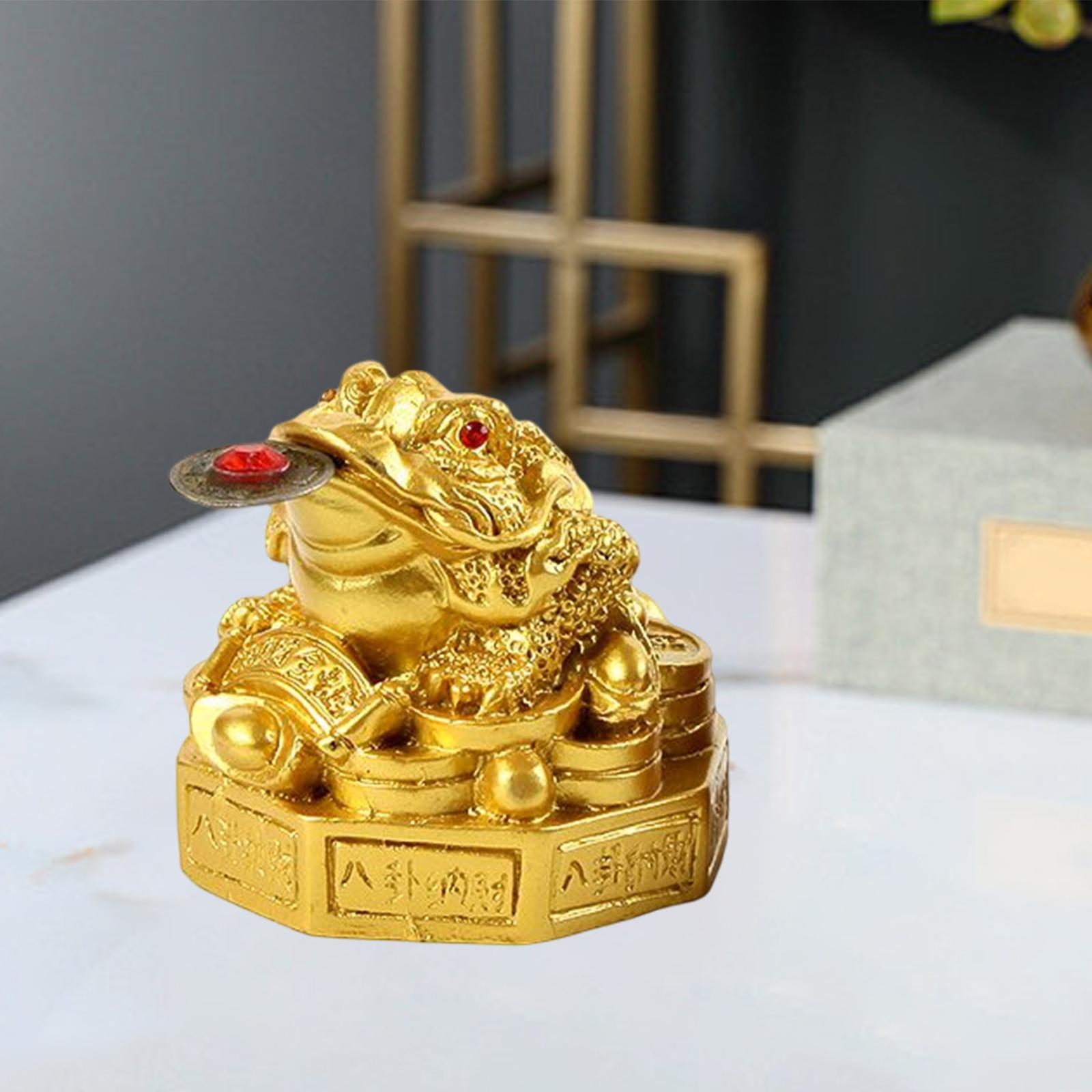 2Pcs Lucky Charm Wealth Frog Lucky Money Frogs for Tabletop Gifts Decor