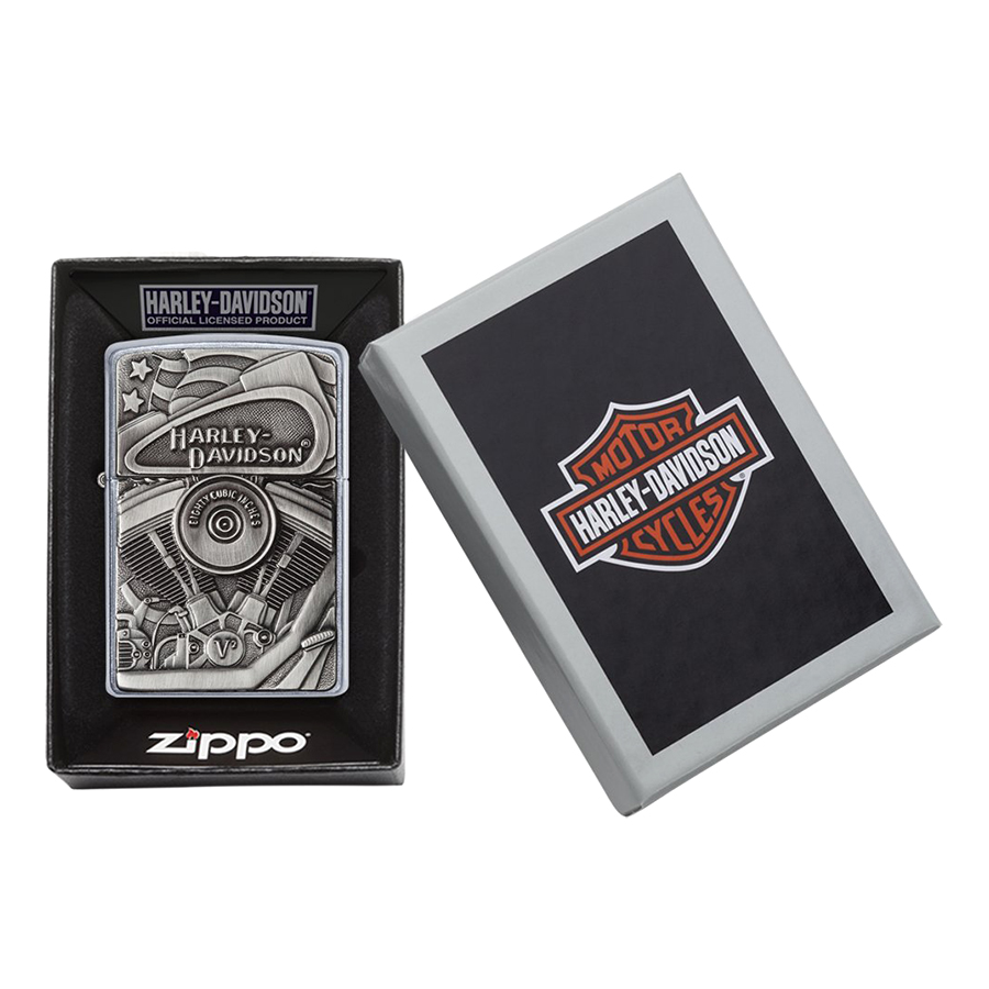 Bật Lửa Zippo 29266 Hd Motor Flag Street Chrome