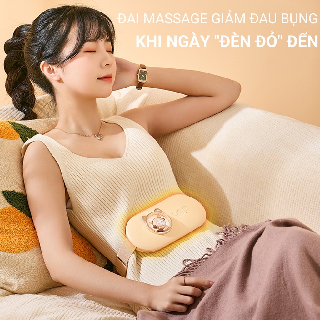 Đai massage làm ấm bụng Sothing M28, giảm đau bụng kinh cho phụ nữ đến kỳ với 5 chế độ massagge, 4 mức nhiệt- Hàng chính hãng