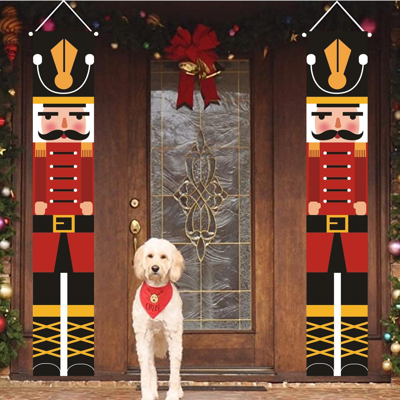 Christmas Porch Sign Oxford Cloth Wall Hanging Party Decor