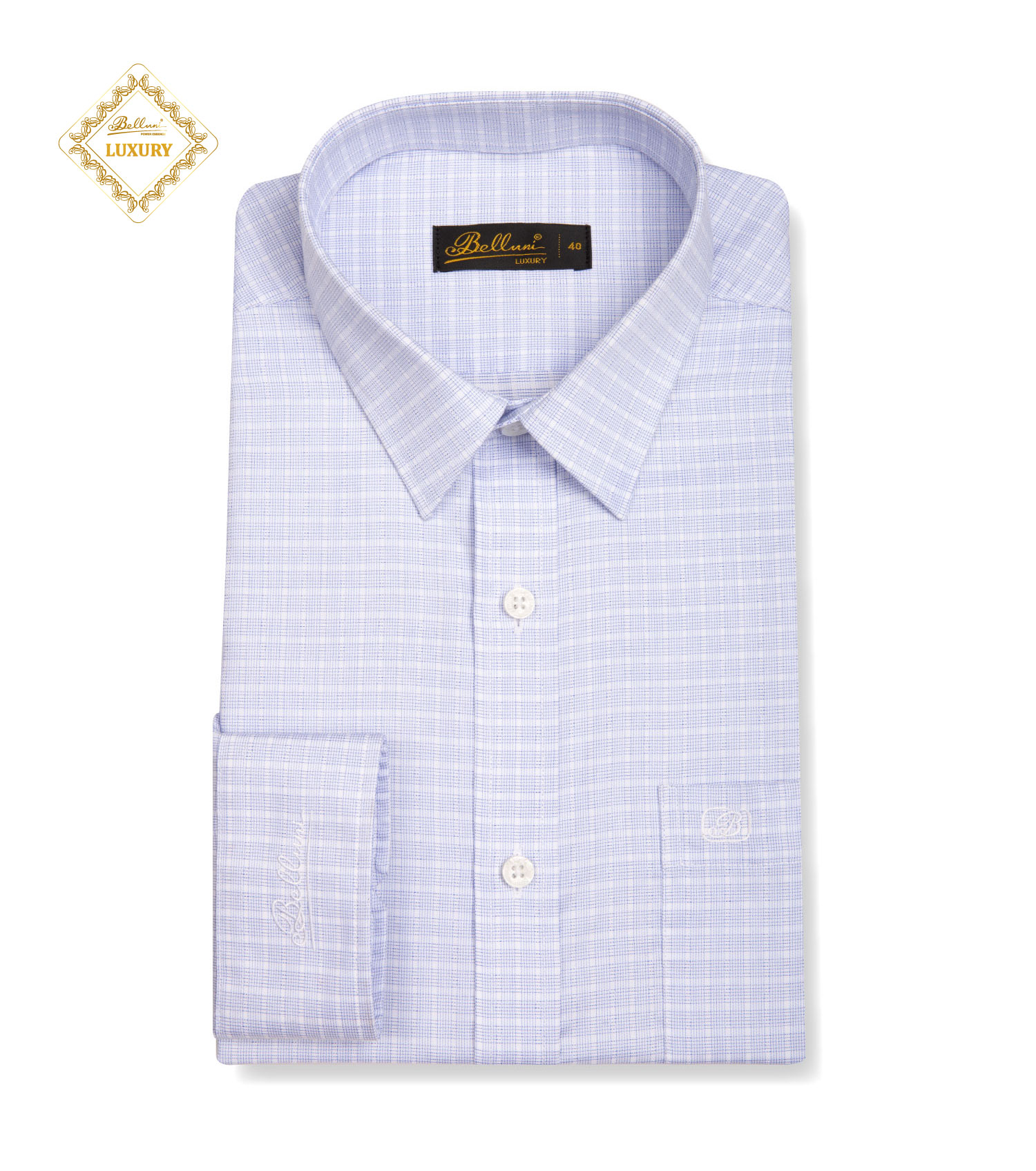 Áo sơ mi nam dài tay BELLUNI LUXURY Chất  Cotton cao cấp màu sắc trang nhã sang trọng - ABD.CM.BE.164.B7