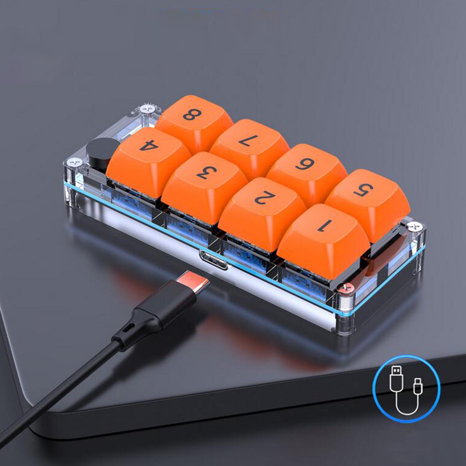 Mechanical Gaming Keyboard 8 Keys Wired Mechanical Keyboard PC Accessories Hot Swappable Easy to Program Programming Pad Keypad