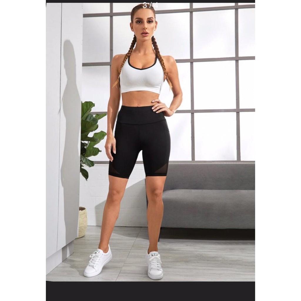 Quần tập gym nữ, quần đùi legging tập gym nữ có túi tiện lợi