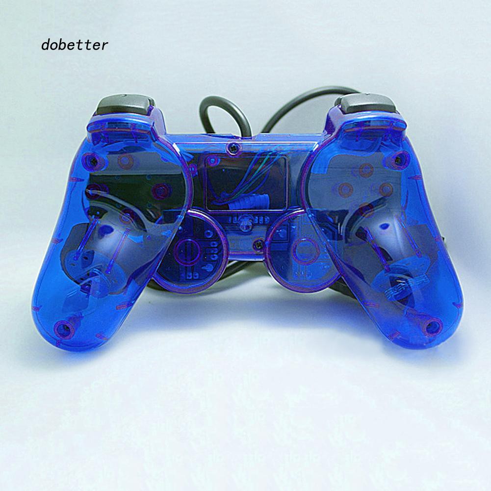 Tay cầm PS2 xanh dương trong suốt có rung PlayStation PC - miếng lót chuột