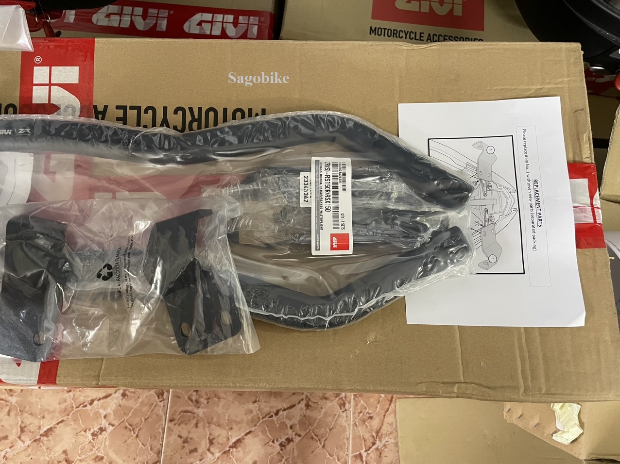 Baga ZR Winner X / Cảng givi ZR Winner X / Winner 150 baga kèm đế M7MNS có đèn, hàng givi chính hãng, mới 100%
