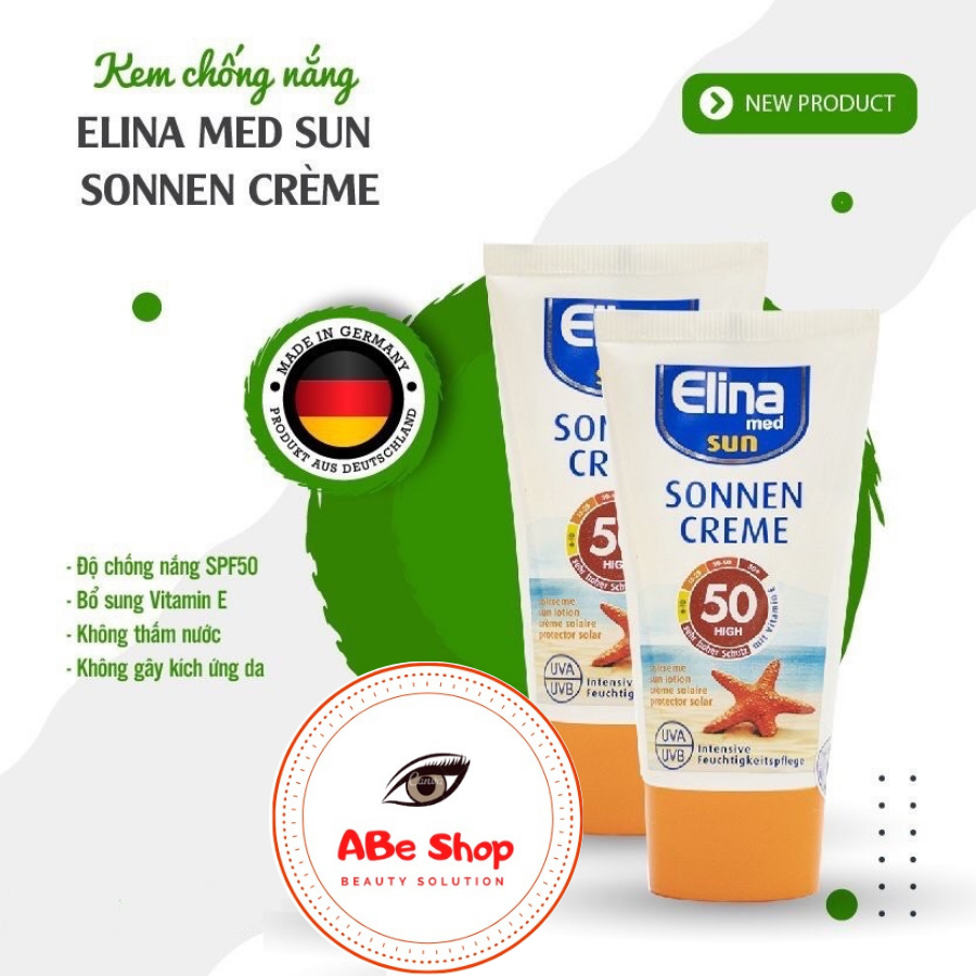 KEM CHỐNG NẮNG ELINA MED SUN SONNEN CRÈME SPF 50 - CHỐNG CẢ BẦU TRỜI 50ml