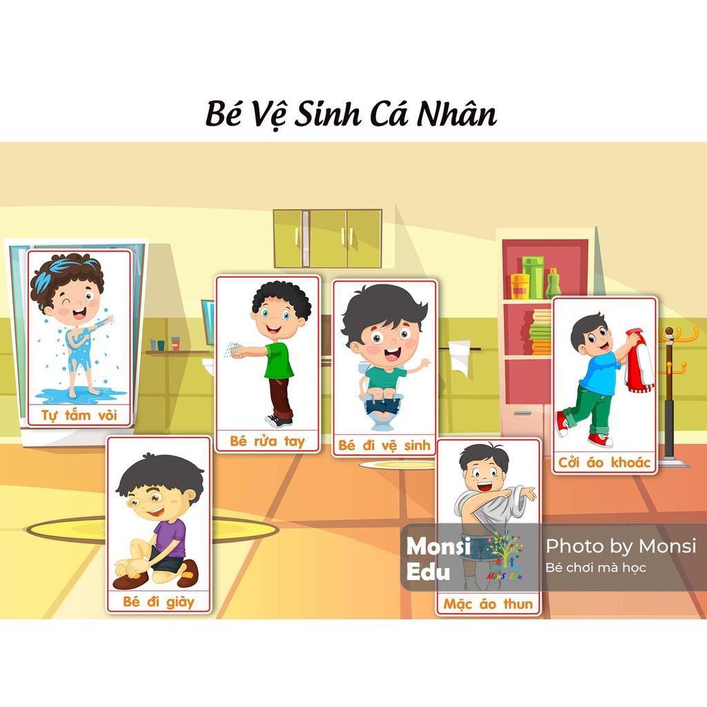 Monsi Edu Học Liệu Dính Dán Hành Vi &amp; Kỹ Năng Cho Bé Montessori F21M
