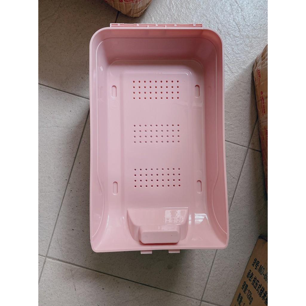 Hộp Đựng Giày Dép Nắp Nhựa Cứng Trong Suốt Có Nắp Đậy Thoáng Khí, Size lớn Chịu Lực 4kg Kích Thước 34 x 24 x 13