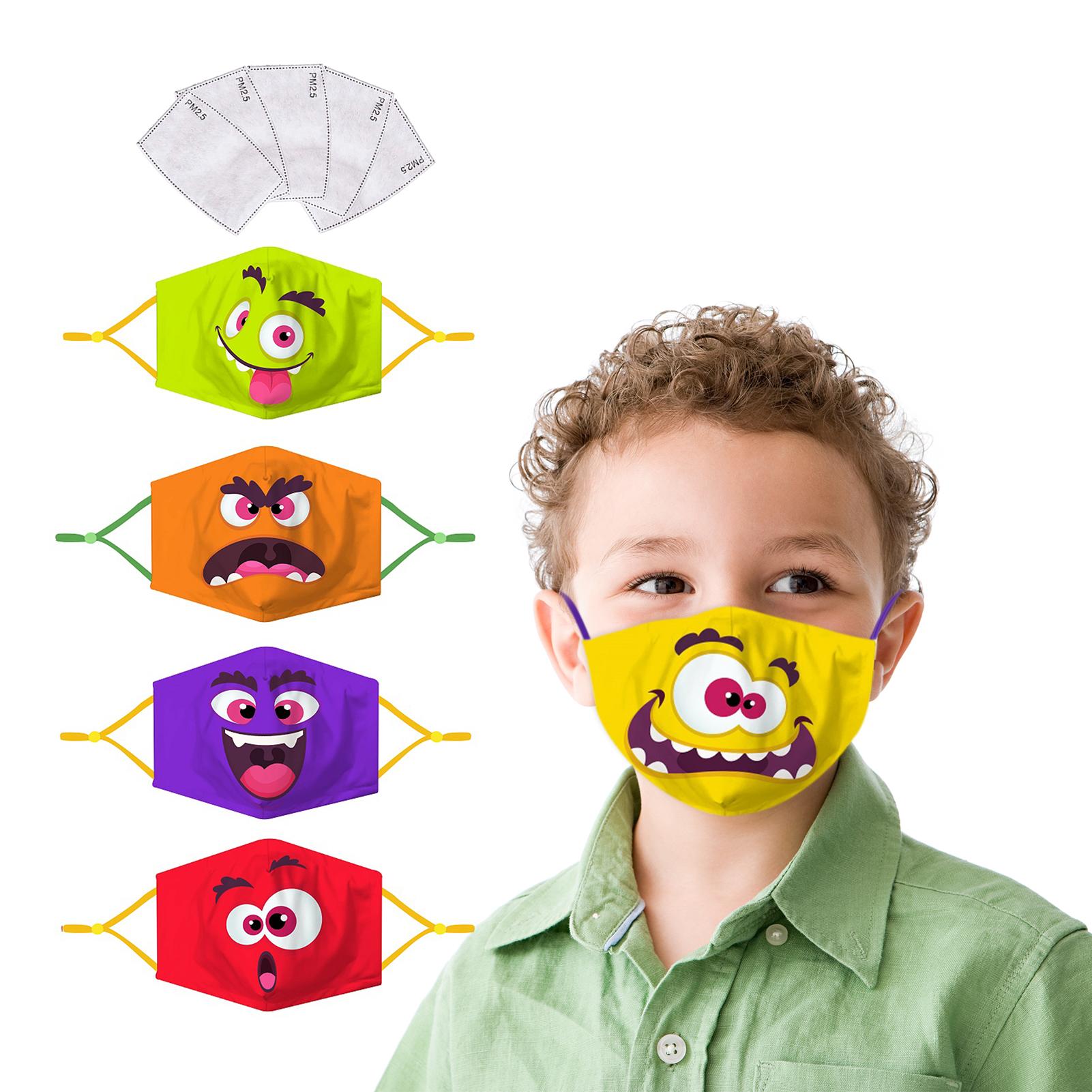 Khẩu trang vải dành cho trẻ kèm 5 miếng lót với bô lọc có thể giặt được