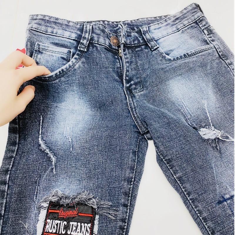 Quần Rin Dài Nam Wash Rách Cá Tính Xám Đen Thời Trang Body Tôn Dáng Quần Jean Denim Co Dãn