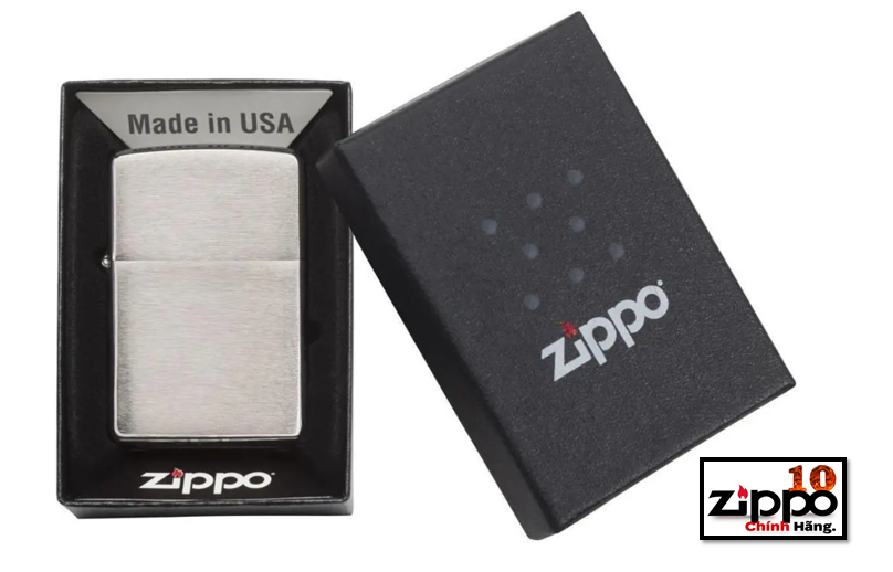 Bật lửa Zippo 200 (Zippo Brushed Chrome) - Chính Hãng 100%