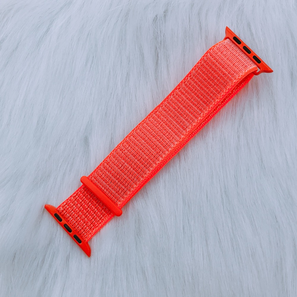 Dây Đeo Cho Apple Watch Nylon Sport Loop Màu Cam Sáng