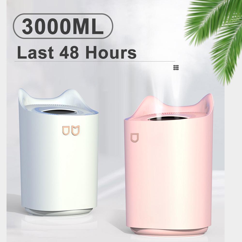 3000Ml Nhà Khuếch Tán Hương Thơm Làm Thơm Không Khí Ẩm Coloful Đèn LED Nhà Essentials Tiếng Ồn Thấp Hoa Khuếch Tán