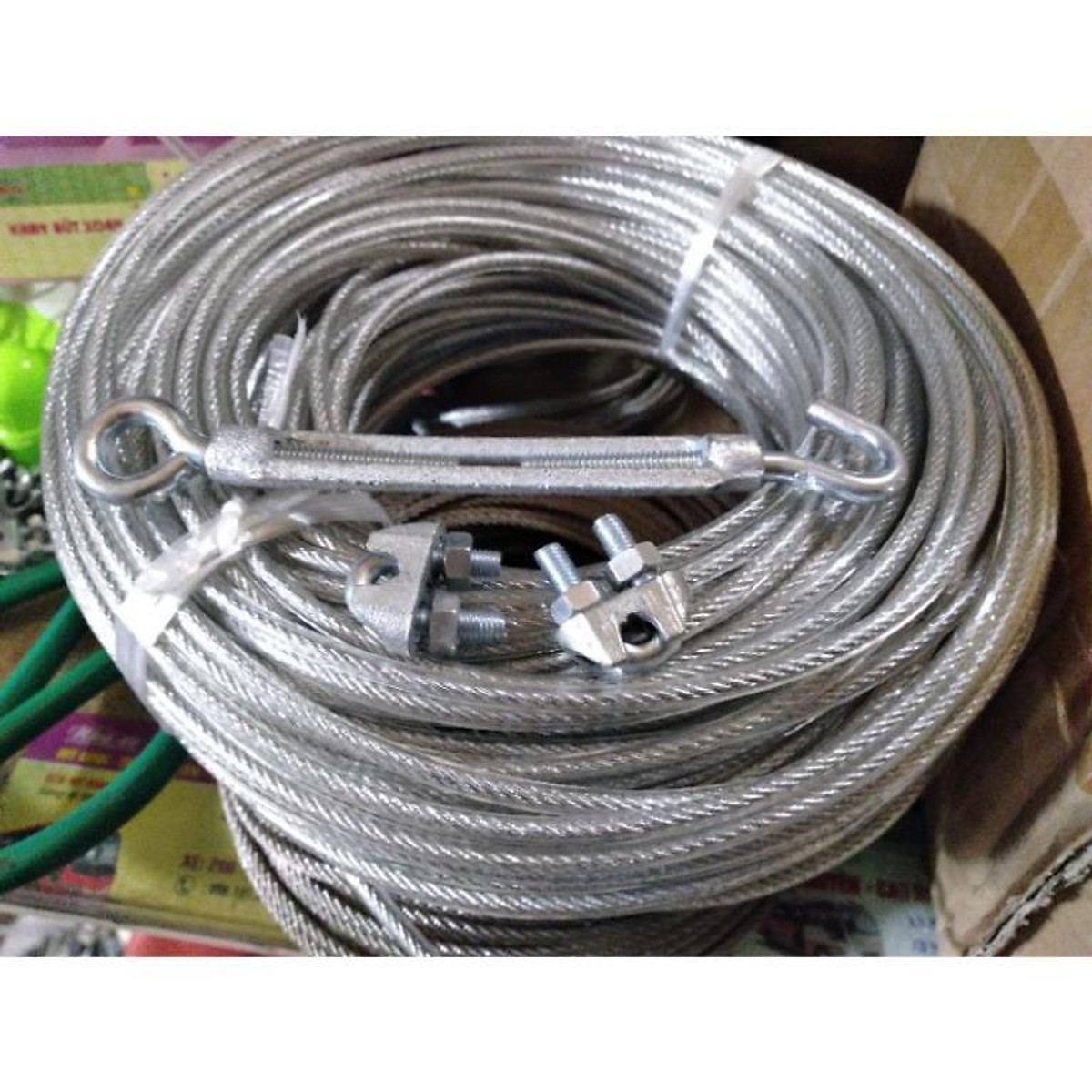 Dây phơi quần áo bằng cáp chịu lực siêu bền - Cáp thép bọc nhựa 3mm dài tùy chọn 3mét - 30m