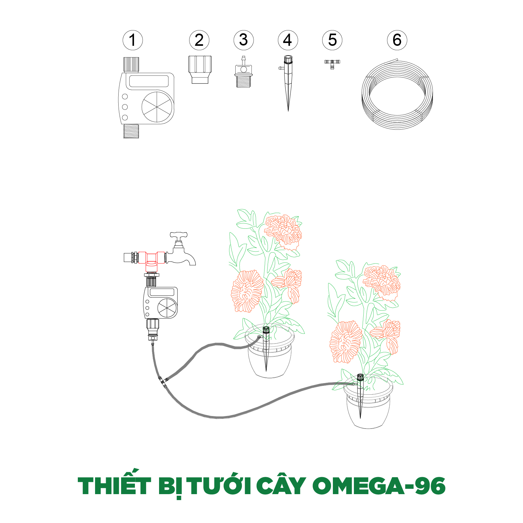 Thiết bị tưới cây OMEGA-96
