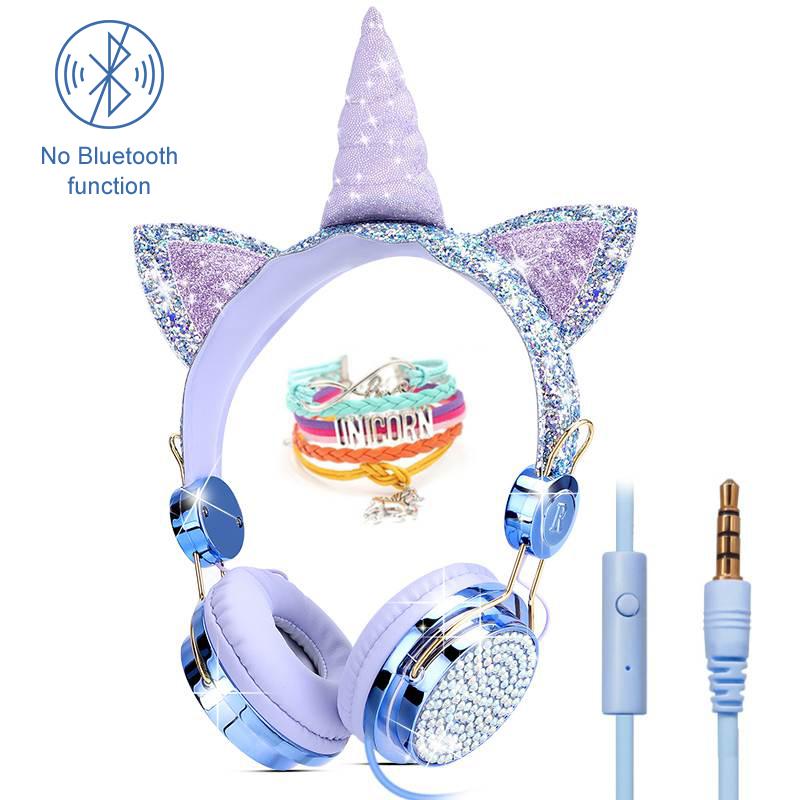 Kỳ Lân Tai Nghe Có Dây Kèm Mic Cho Bé Gái Con Gái Nhạc Stereo Tai Nghe Cho Máy Tính Điện Thoại Thông Minh Tai Nghe Trẻ Em Quà Tặng