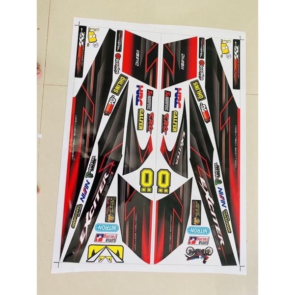 Tem rời dành cho xe Exciter 2010 đỏ đen