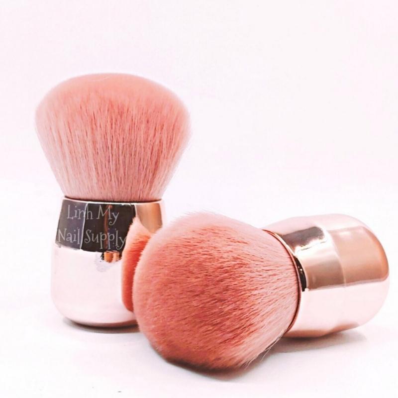 Cọ Phủi Bụi Móng Tay Lông Mềm Cán Ngắn Màu Hồng Cho Tiệm Nail
