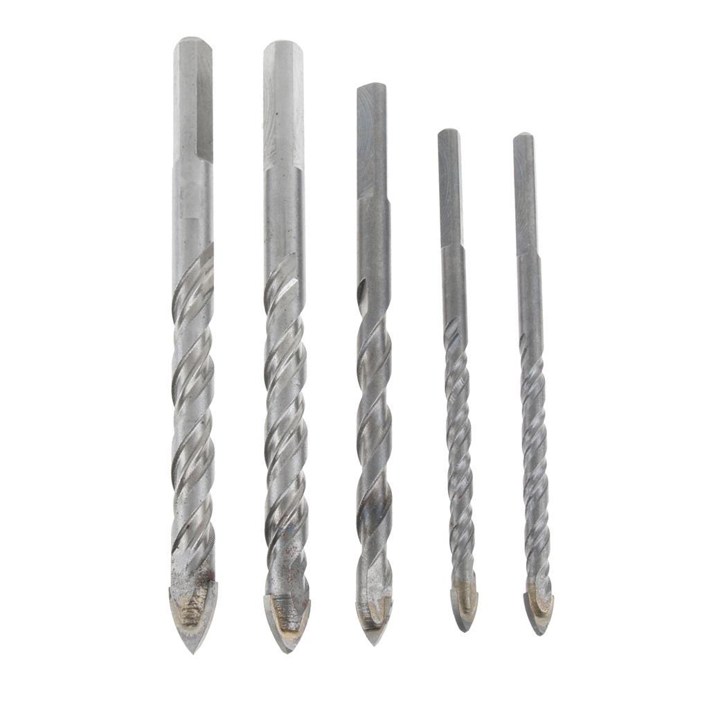 Set Of 5 Pcs Multi-purpose Glass Drill Bits Wood Concrete Quartz Sand Blasted extremely durable, withstand friction of drilling into glass