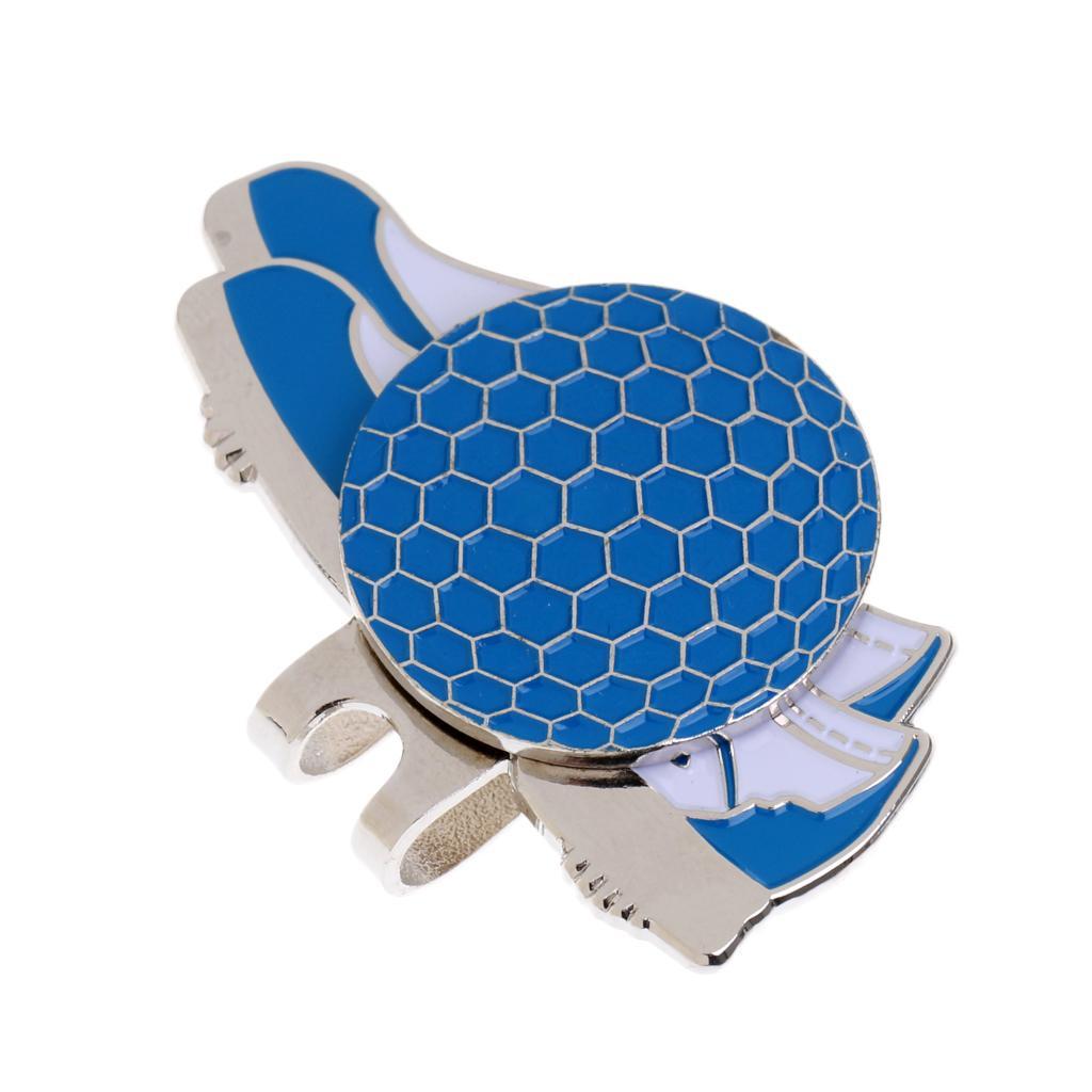 2-6pack Funny Shoe Stainless Steel Golf Hat Clip with Magnetic Ball Marker Blue