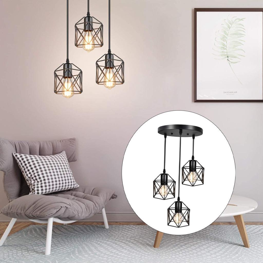 Ceiling Pendant Light 220V LED Retro  Iron Chandelier for Bedroom