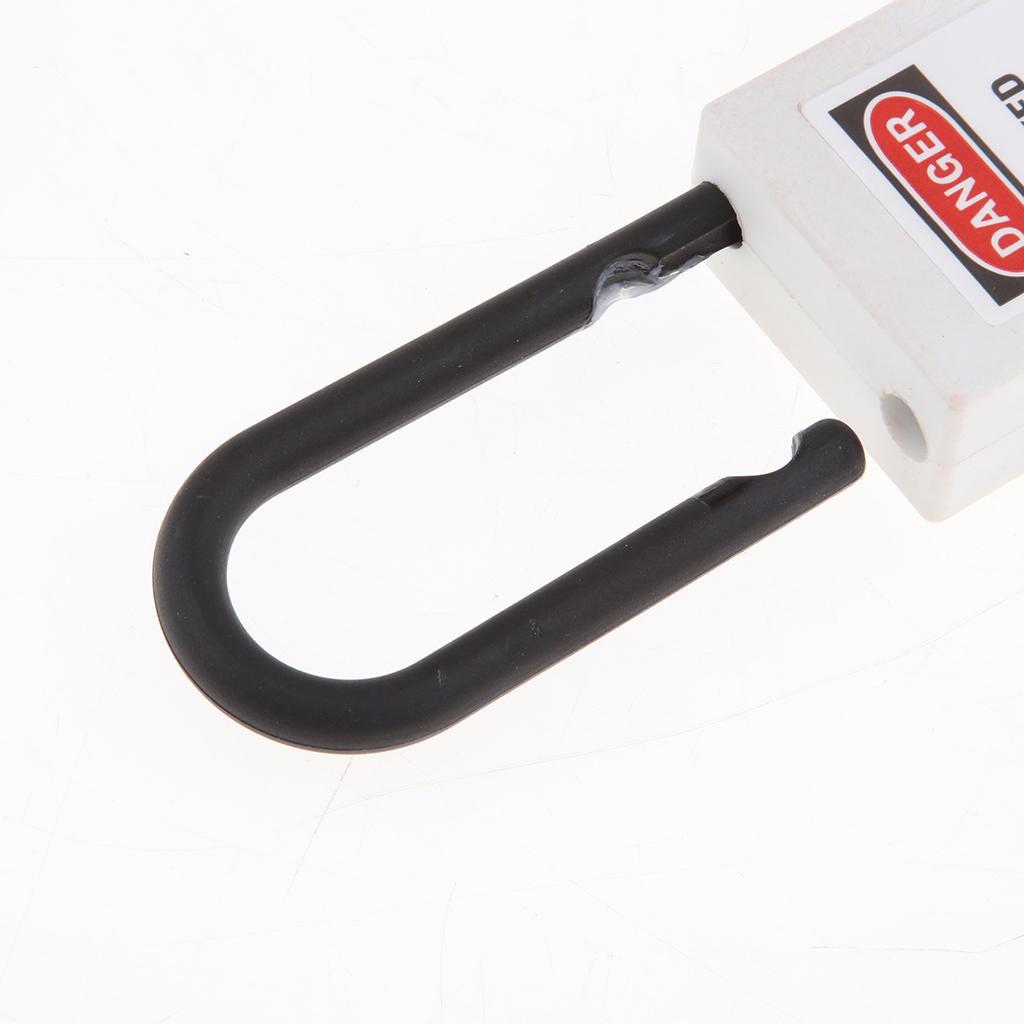 2xSafety Security Lockout Padlock Keyed Different PVC Stainless Steel -White