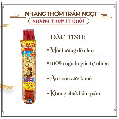 Nhang Thơm Dịu Nhẹ ít Khói Hương Trầm Ngọt Hiệu 365 Thiên Lộc An Toàn Cho Sức Khỏe - 5 Tấc Bó Trung 600 Nén