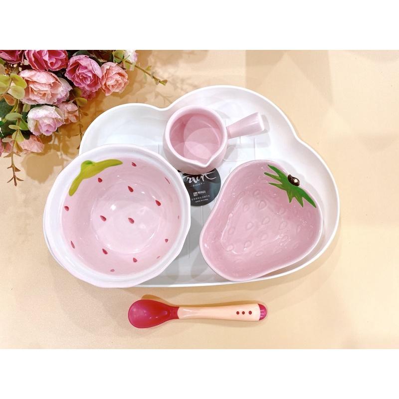 Bát Ăn Dặm Set Ăn Dặm Bát Đĩa Ăn Dặm Cho Bé Cực Cute Dễ Thương